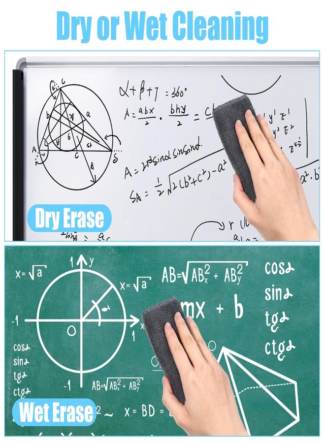 KFHENSOMR 4 Pack Magnetic Cleaning Cloth Microfiber Dry Erase Eraser Board Cleaner Washable Whiteboard Cleaning Cloth Erasers for Blackboards Chalkboards Glassboards Home Office Gray 9.5'' x 9.5'' - Image 4